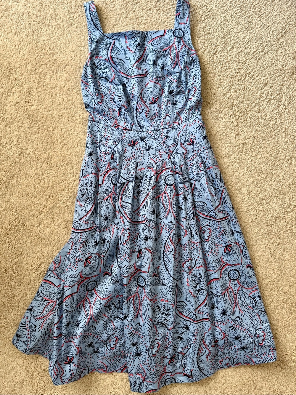 Boden Blue Paisley sundress sz 4 - lined with pockets! Omg! - Picture 4 of 6